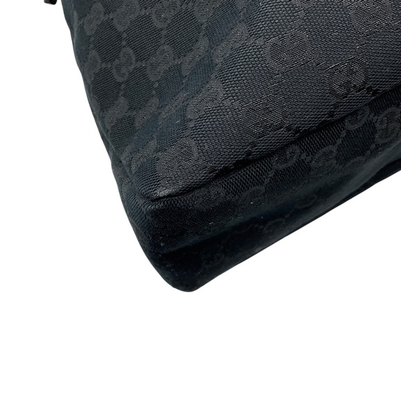 GUCCI BLACK HORSEBIT GG MONOGRAM CANVAS HOBO SHOULDER BAG - Picture 12 of 13